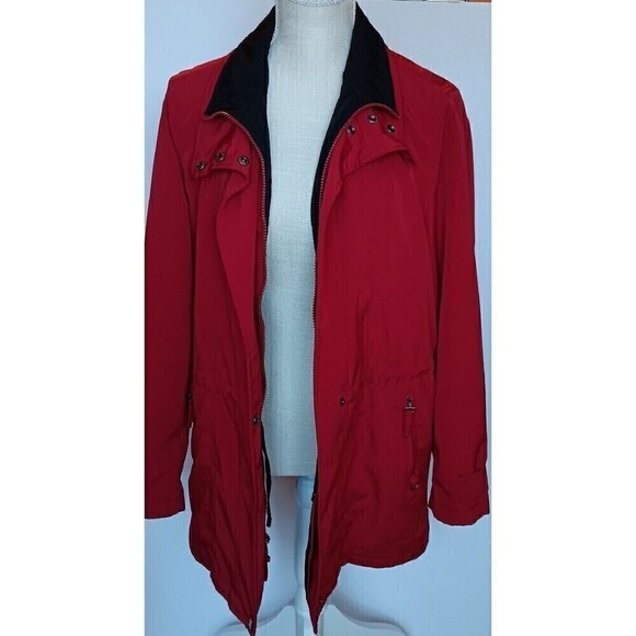 LIZ CLAIBORNE Women's Size Small Red Full Zip & Snap Jacket Coat - Picture 1 of 12